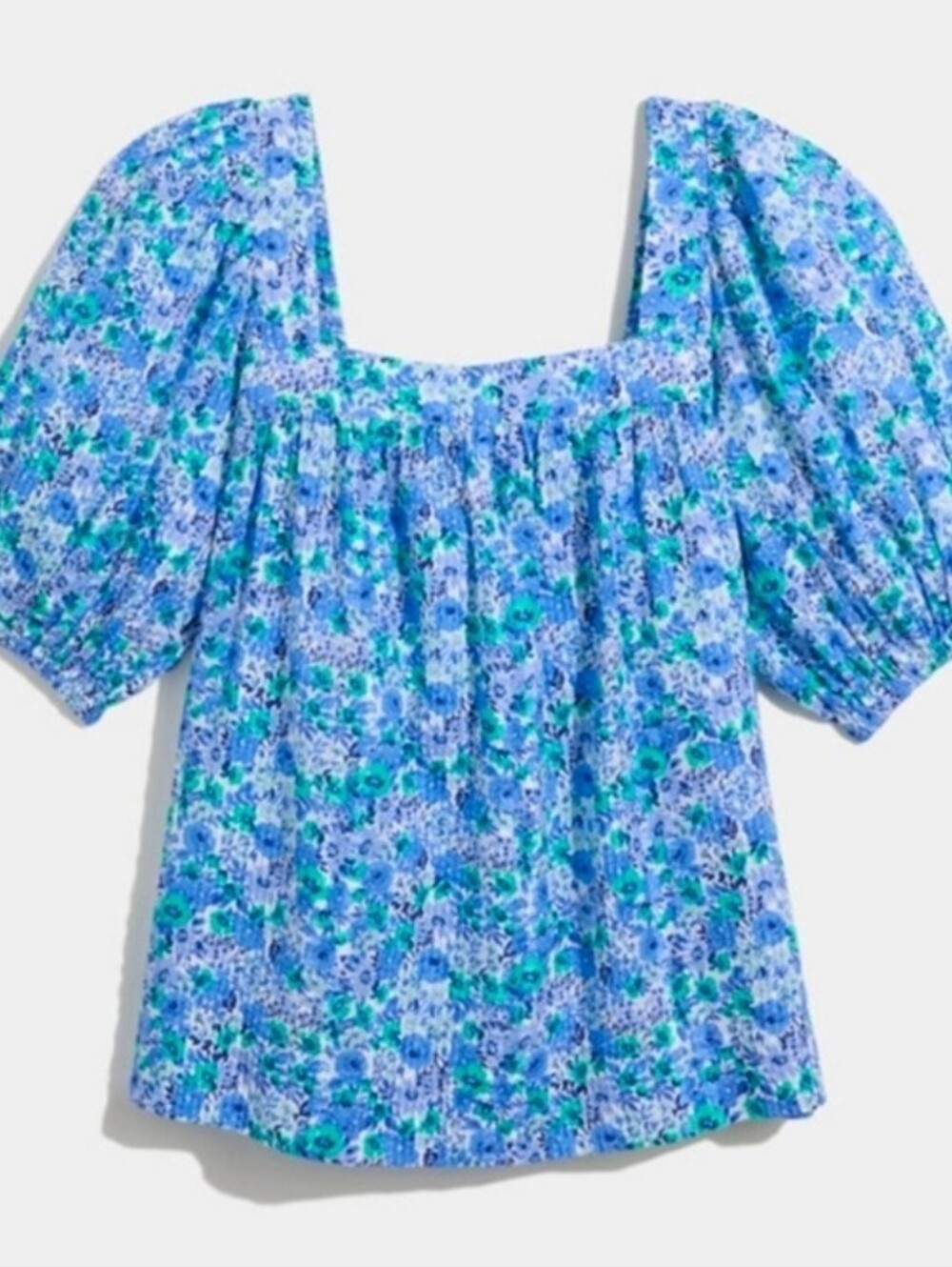Vineyard Vines Gorgeous Square Neck Top in Floral Print   size L  Retail $98 NWT